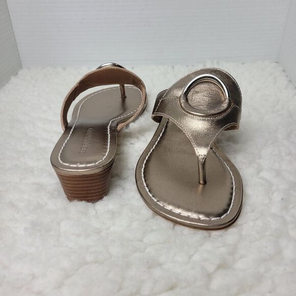 K. Jacques St Tropez Women's Size 6.5 Leather Cork Wedge heel Sandals - Picture 6 of 9